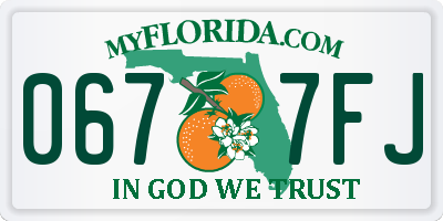 FL license plate 0677FJ