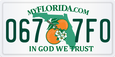 FL license plate 0677FO
