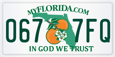 FL license plate 0677FQ