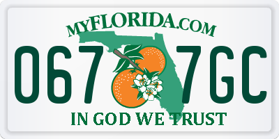 FL license plate 0677GC