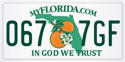 FL license plate 0677GF