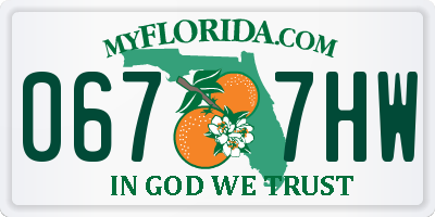 FL license plate 0677HW