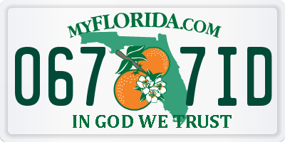 FL license plate 0677ID