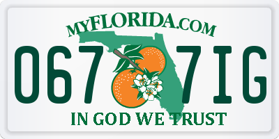 FL license plate 0677IG
