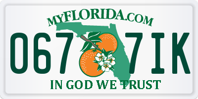 FL license plate 0677IK