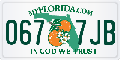 FL license plate 0677JB