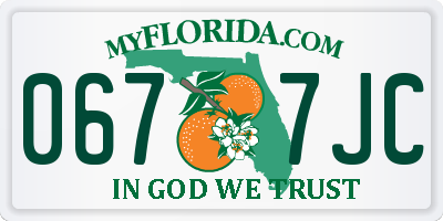 FL license plate 0677JC