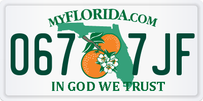 FL license plate 0677JF