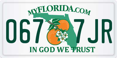 FL license plate 0677JR