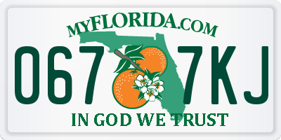 FL license plate 0677KJ