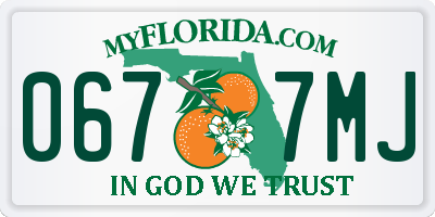 FL license plate 0677MJ