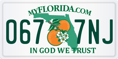 FL license plate 0677NJ