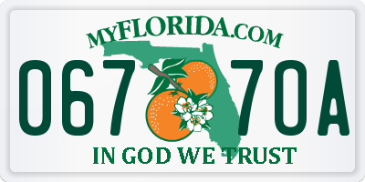 FL license plate 0677OA