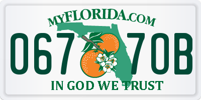 FL license plate 0677OB