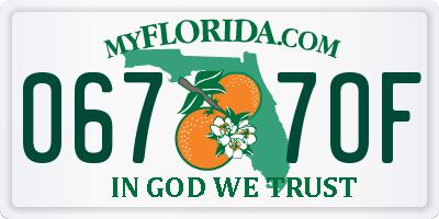 FL license plate 0677OF