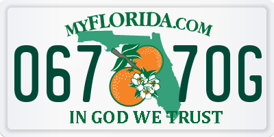 FL license plate 0677OG