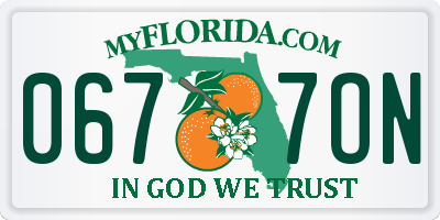 FL license plate 0677ON