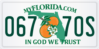 FL license plate 0677OS