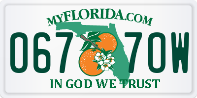FL license plate 0677OW
