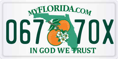 FL license plate 0677OX