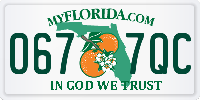 FL license plate 0677QC