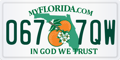 FL license plate 0677QW