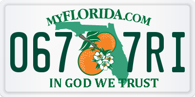 FL license plate 0677RI