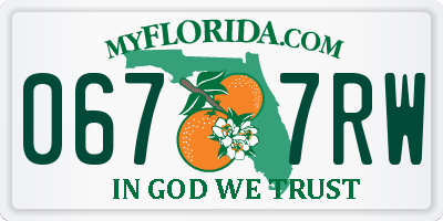 FL license plate 0677RW