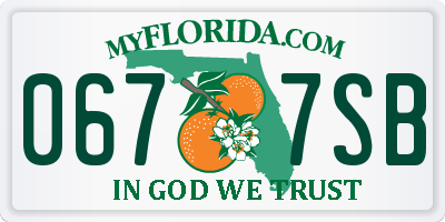 FL license plate 0677SB