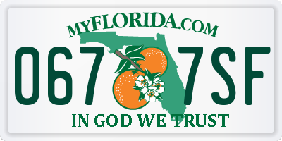 FL license plate 0677SF