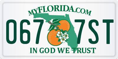 FL license plate 0677ST