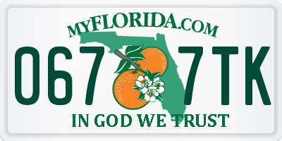 FL license plate 0677TK