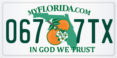 FL license plate 0677TX