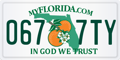 FL license plate 0677TY