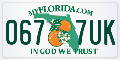 FL license plate 0677UK