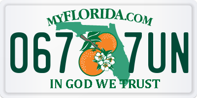 FL license plate 0677UN