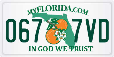 FL license plate 0677VD