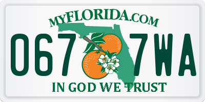 FL license plate 0677WA