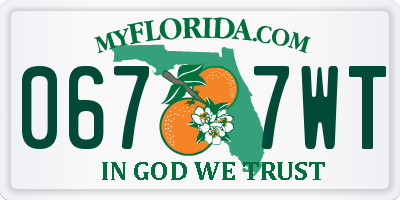 FL license plate 0677WT