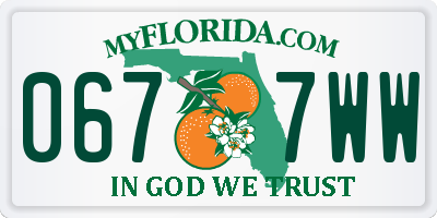 FL license plate 0677WW