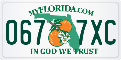FL license plate 0677XC