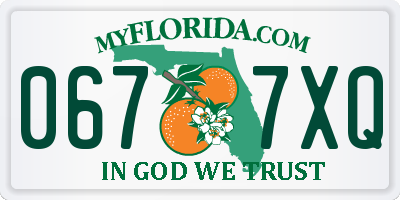 FL license plate 0677XQ