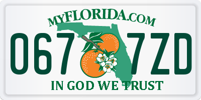 FL license plate 0677ZD