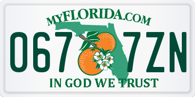 FL license plate 0677ZN