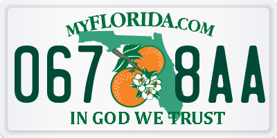 FL license plate 0678AA