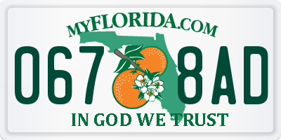 FL license plate 0678AD