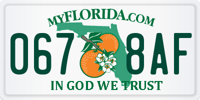 FL license plate 0678AF