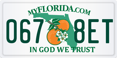 FL license plate 0678ET