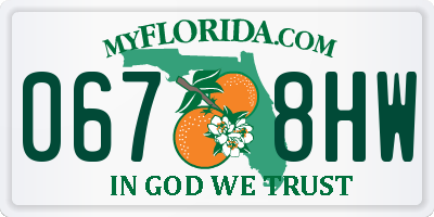 FL license plate 0678HW