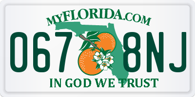 FL license plate 0678NJ